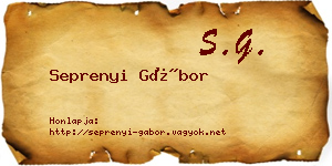 Seprenyi Gábor névjegykártya