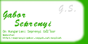 gabor seprenyi business card